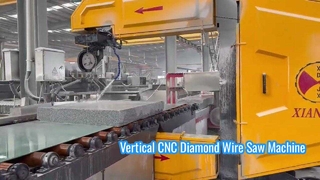 3D 石材プロファイリングおよびブロック切断用の縦型 CNC ダイヤモンド ワイヤー ソー マシン