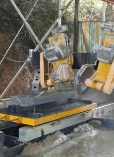 CNC 花崗岩 & 大理石用ツインブレード石材アーク面取り機 45° 高精度