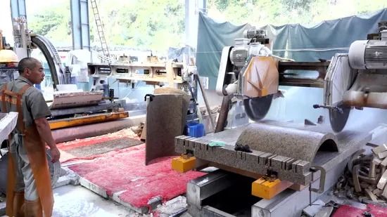 柱スラブトリミング用高精度自動二枚刃石材エッジ切断機