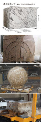 Xianda ブランド CNC ダイヤモンドワイヤーソーマシン 3000x2000x1500mm 石切削と 1600mm ホイール直径のための4スピンドルリンク