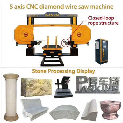 5 軸 CNC ダイヤモンドワイヤーソーマシン 2600 × 3000 × 1500 mm 処理サイズとグランイトと大理石の切断