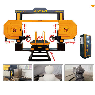複雑な石材プロファイリングと 3D 彫刻用の高精度 5 軸 CNC ダイヤモンドワイヤーソーマシン