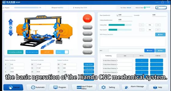 ディスカバリー-4 4 軸 CNC ダイヤモンドワイヤー ソーマシン 15KW 永久磁石モーター 2000*2300*1500mm 石切削
